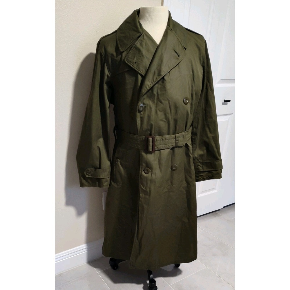 1940's US Army Trenchcoat WW2, Officer's O'coat Field, 38R, Great Shape! W Belt